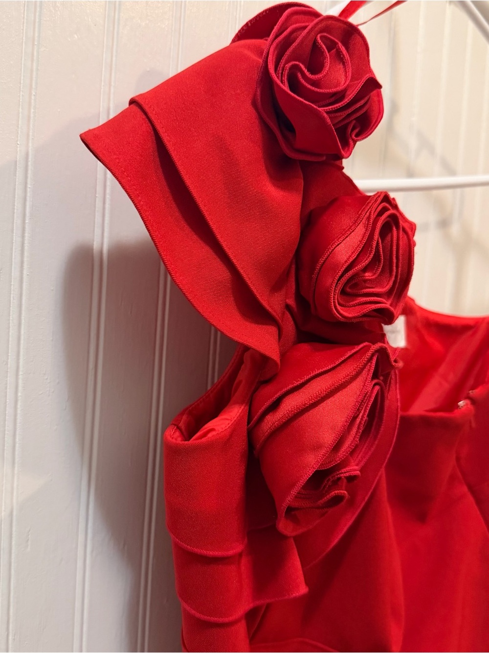 Jessica Simpson Red One-Shoulder Rosette Dress